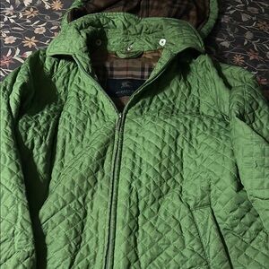 Burberry Green Quilted Jacket size medium